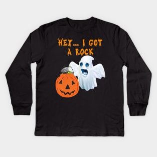 I Got A Rock Halloween Funny Trick Or Treat Halloween Squad Kids Long Sleeve T-Shirt